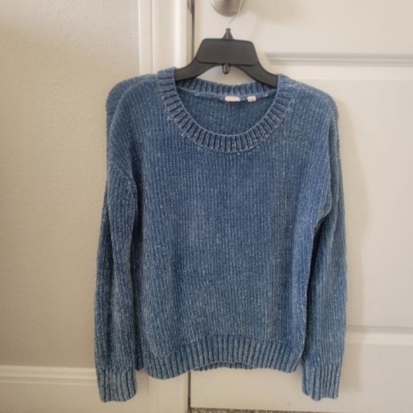 GAP Blue Chenille Chunky Sweater Size S - Picture 2 of 4